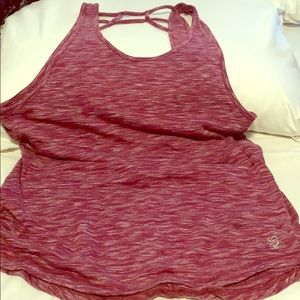 A maroon athletic tank top.